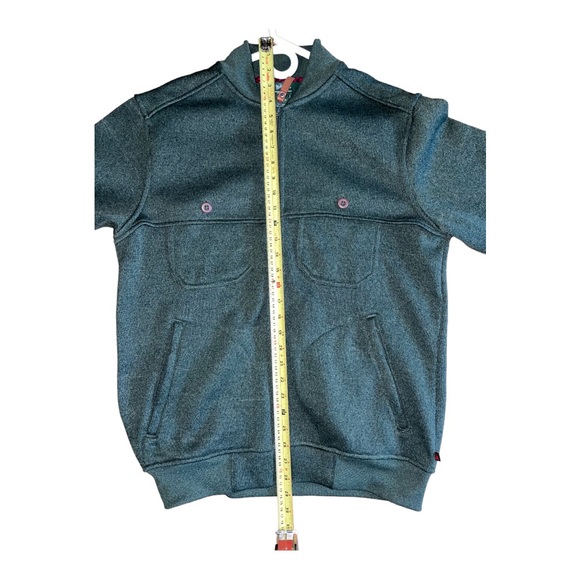 Woolrich everglade heather men’s zip up sweaters medium green 100% polyester - Picture 6 of 8